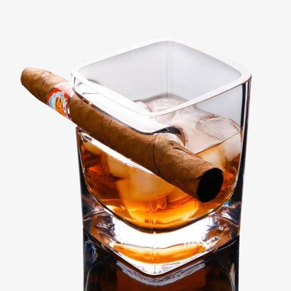 Porte cigare (support) + porte verre - Coffret Whisky Luxury pour